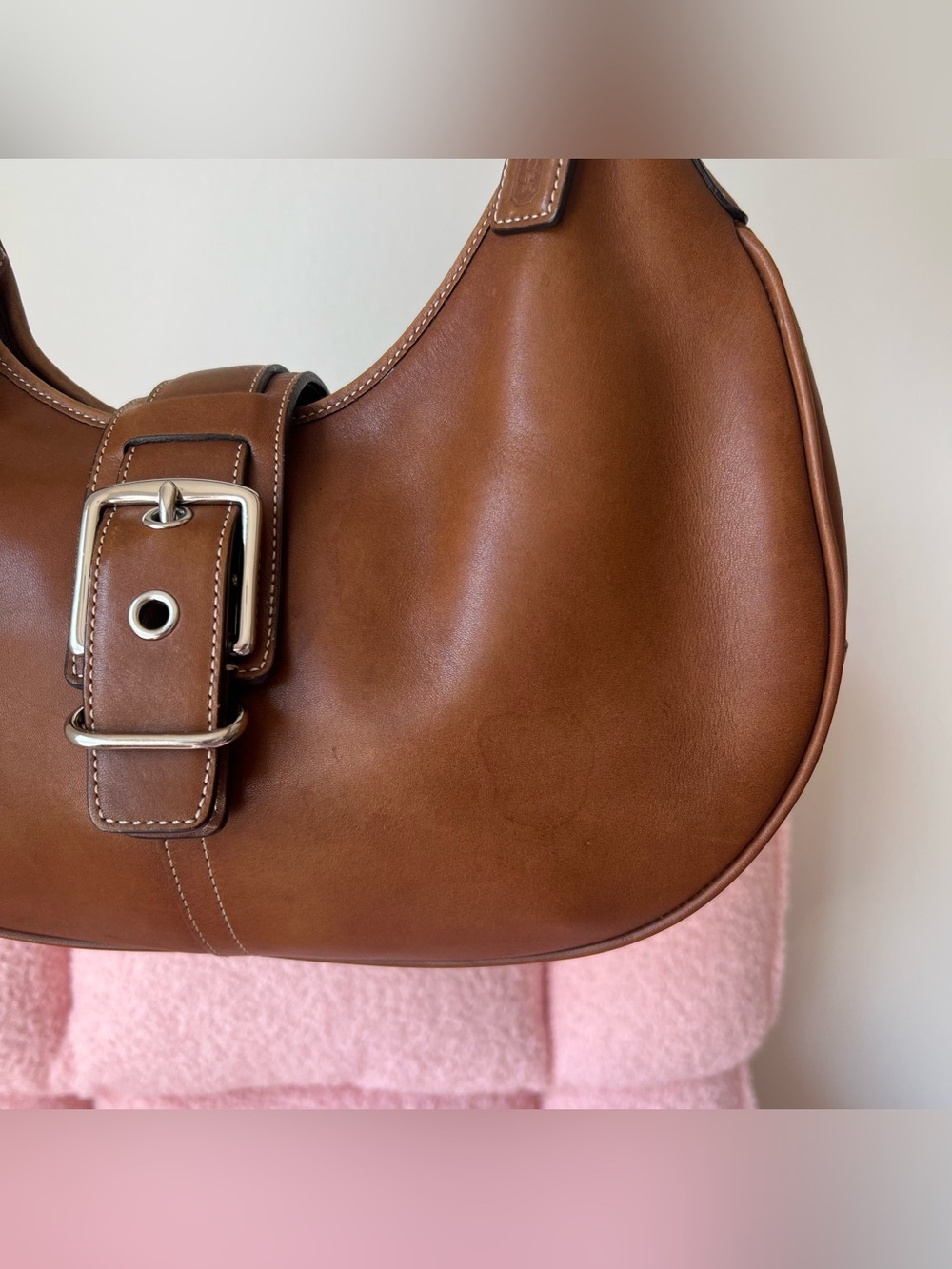 Vintage Coach Hamptons Leather Buckle Hobo Bag - Picture 5 of 7